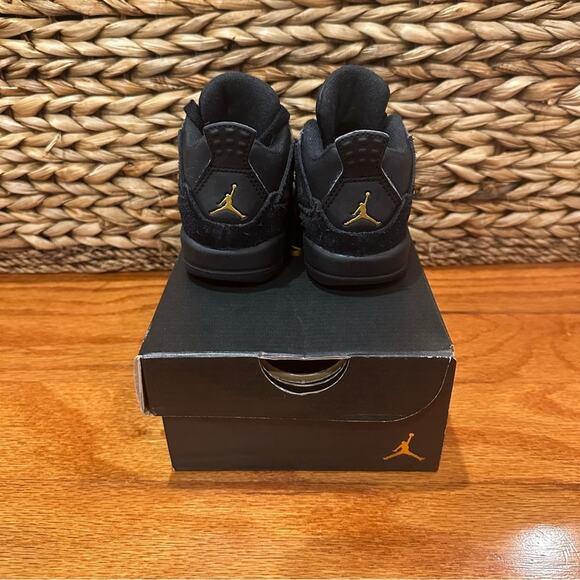 Jordan 4 Retro Sneakers sz 5c Black on Black Retro 4 Sneakers toddler sz 5 - Picture 5 of 9
